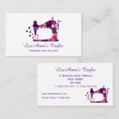 Paarse naaimachine visitekaartje (Voorkant / Achterkant)