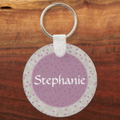 Paarse  naam Button Sleutelhanger (Voorkant)