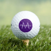 Paarse naam en modern monogram golfballen (Insitu Shirt)