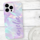 Paarse naam holografische pastel regenboog kleuren Case-Mate iPhone case