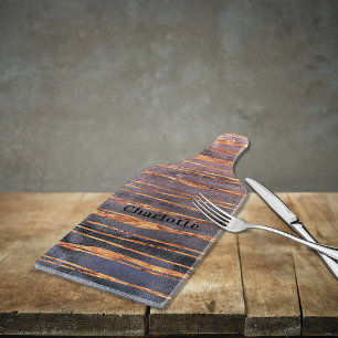 Paarse naam marmer roos gold modern snijplank