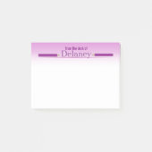 Paarse naam Showcase Post-it Notes (Voorkant)