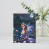 Paarse nacht fee briefkaart (Staand voorkant)