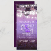 paarse nachtlichten bruiloft programma grillige ka (Voorkant / Achterkant)