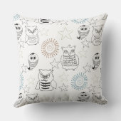 Paarse Nachtuilen Kussen (Achterkant)