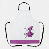 Paarse nagellak gepersonaliseerd wit Schort (Voorkant)