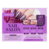 Paarse nagelsalon, make-upkunstenaar Glossy Poster Perfect Poster (Voorkant)
