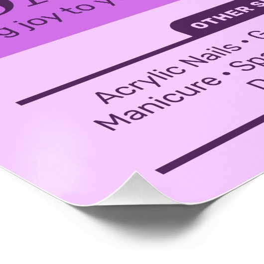 Paarse nagelsalon, make-upkunstenaar Glossy Poster Perfect Poster (Hoek)