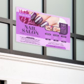 Paarse Nagelsalon, Make-upkunstenaar, Salon Spandoek (Buitenkant Gebouw)