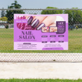 Paarse Nagelsalon, Make-upkunstenaar, Salon Spandoek (Insitu)