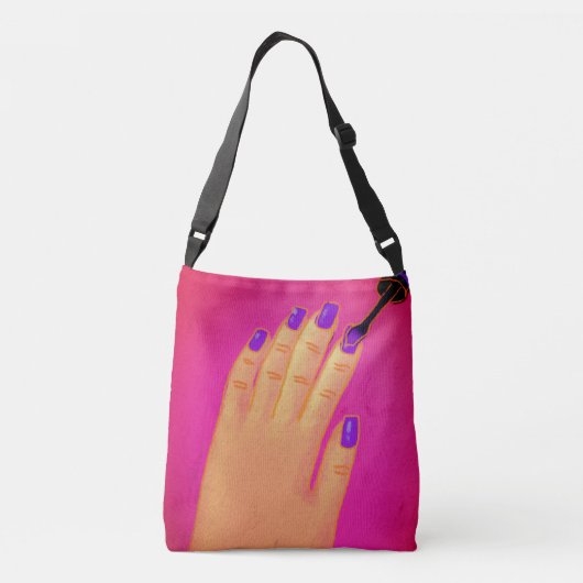 Paarse Nail Tech Canvas tas (Achterkant)