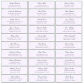 Paarse namen van gasten adres. Bruiloft verzendlab Sticker (Voorkant)