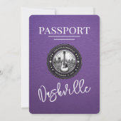 Paarse Nashville Passport bruiloft Kaart (Achterkant)