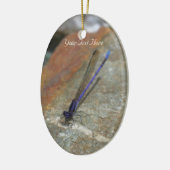 Paarse Natuur Damselfly Dragonfly Keramisch Ornament (Links)