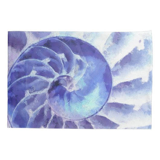 Paarse Nautilus Art Kussensloop (Achterkant)