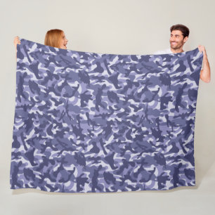 Paarse Navy Camouflage Fleece Deken