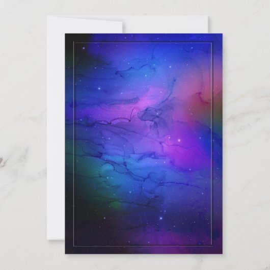 Paarse Nebula Celestial Art buitenruimtetracewedde Kaart (Achterkant)