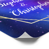 Paarse Nebula Celestial Geometric Gold Welkom Poster (Hoek)