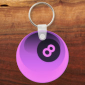 Paarse Neon 8 Ball Sleutelhanger (Voorkant)
