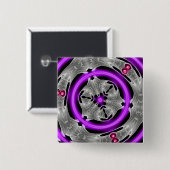 Paarse Neon Graphic Art Button (Voorkant /achterkant)