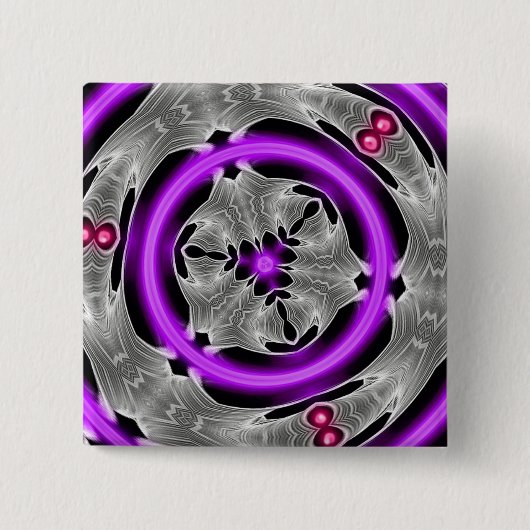 Paarse Neon Graphic Art Button (Voorkant)