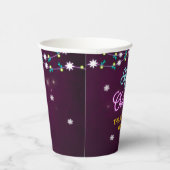 Paarse Neon Modern kerstfeest Papieren Bekers (Rechts)