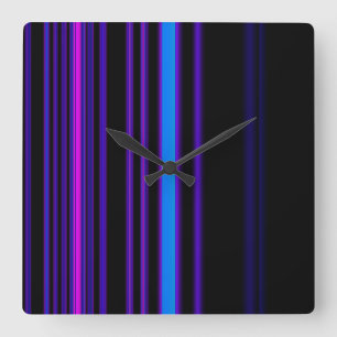 Paarse Neon Moderne wandklokken Vierkante Klok