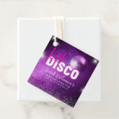 Paarse Neon Pink laatste Disco Bachelorette Bedankjes Labels (In situ)