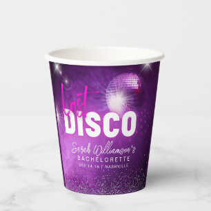 Paarse Neon Pink laatste Disco Bachelorette Papieren Bekers