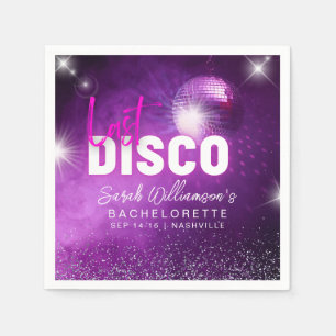 Paarse Neon Pink laatste Disco Bachelorette Servet