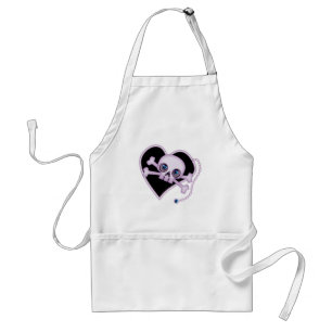 Paarse Neon Skull Standaard Schort
