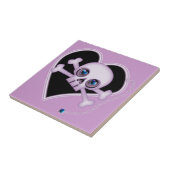 Paarse Neon Skull Tegeltje (Zijkant)
