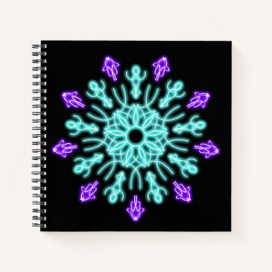 Paarse neonbloem notitieboek