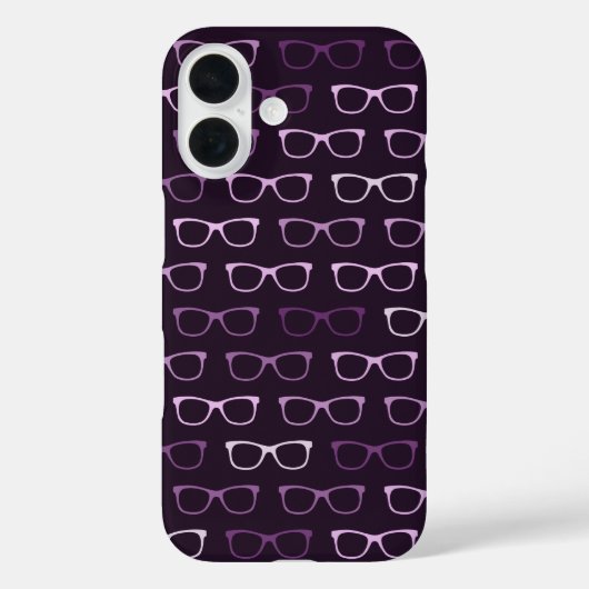 Paarse Nerdy Hipster brillenpatroon Case-Mate iPhone Case (Achterkant)
