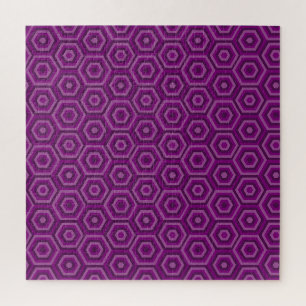 Paarse nesten Hexagons Jigzaag Puzzle Legpuzzel