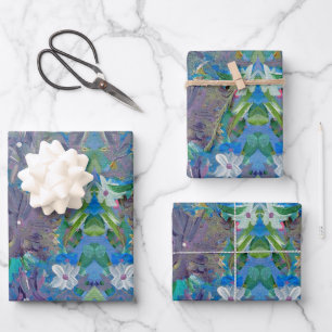 Paarse Nevel Bloemige Cadeaupapier