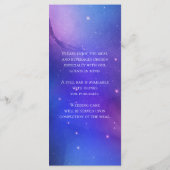 Paarse Nevel Hemelse Kunst Buitenruimte Bruiloft Menu (Achterkant)