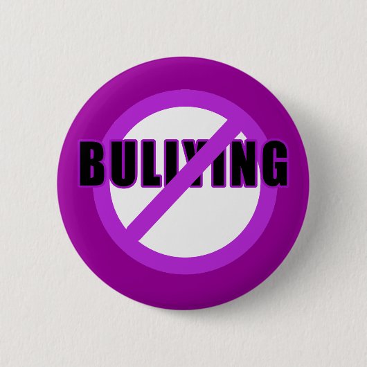 Paarse NIET-BULLYING T-shirts en Buttonnen Ronde Button 5,7 Cm (Voorkant)