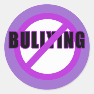 Paarse NIET-BULLYING T-shirts en Buttonnen Ronde Sticker