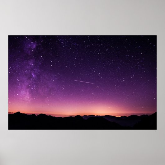 Paarse Night Sky, Scurelle, Italië Poster (Voorkant)