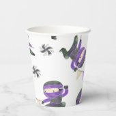 Paarse Ninja Party Cups Papieren Bekers (Achterkant)