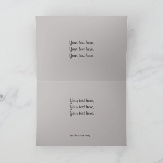 Paarse nostalgie Thuis in sneeuw en stralende ster Bedankkaart (Binnen)