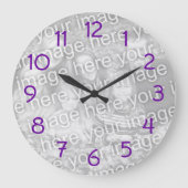 Paarse nummers voor uw foto grote klok (Voorkant)