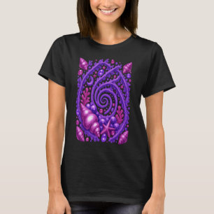 Paarse Oceaan Spiraalvormige Zeeschelp Fantasie Ku T-shirt