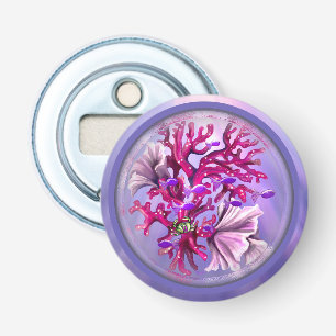 Paarse Oceaan Zeemeermin Button Flesopener