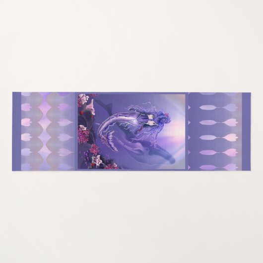 Paarse oceaankeukenhanddoek yogamat (Voorkant (horizontaal))