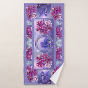 Paarse Ocean Mermaid Badhanddoek
