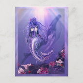 Paarse Ocean Mermaid Briefkaart (Voorkant)