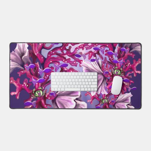 Paarse Ocean Mermaid Bureaumat (Keyboard & Muis)