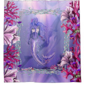 Paarse Ocean Mermaid Douchegordijn (Voorkant)